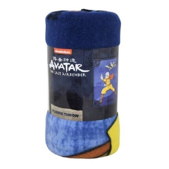 New Avatar the Last Airbender Aang Fleece Throw Gift Blanket Momo Cartoon Movie - Picture 2 of 2